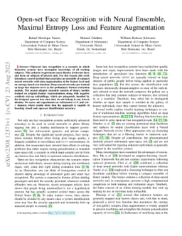 Open-set Face Recognition with Neural Ensemble, Maximal Entropy Loss and
  Feature Augmentation