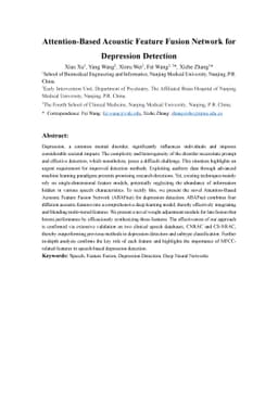 Attention-Based Acoustic Feature Fusion Network for Depression Detection