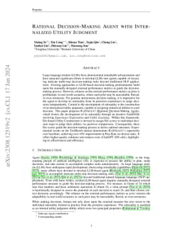 Rational Decision-Making Agent with Internalized Utility Judgment