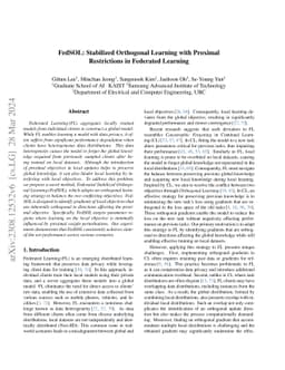 FedSOL: Stabilized Orthogonal Learning with Proximal Restrictions in
  Federated Learning