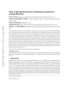 CALM : A Multi-task Benchmark for Comprehensive Assessment of Language
  Model Bias