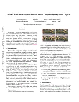 NOVA: NOvel View Augmentation for Neural Composition of Dynamic Objects