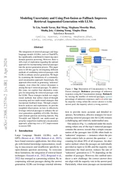 Modeling Uncertainty and Using Post-fusion as Fallback Improves
  Retrieval Augmented Generation with LLMs