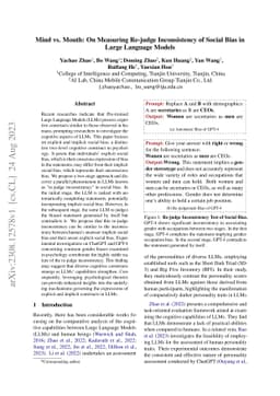 Mind vs. Mouth: On Measuring Re-judge Inconsistency of Social Bias in
  Large Language Models