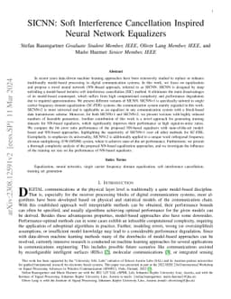 SICNN: Soft Interference Cancellation Inspired Neural Network Equalizers