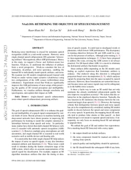 Naaloss: Rethinking the objective of speech enhancement
