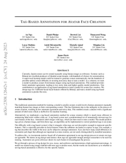 Tag-Based Annotation for Avatar Face Creation