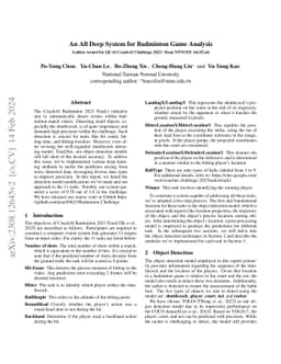 An All Deep System for Badminton Game Analysis