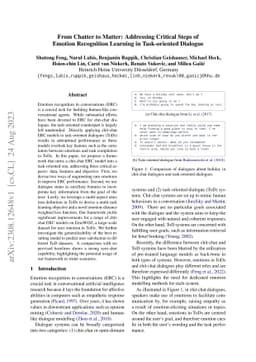 From Chatter to Matter: Addressing Critical Steps of Emotion Recognition
  Learning in Task-oriented Dialogue