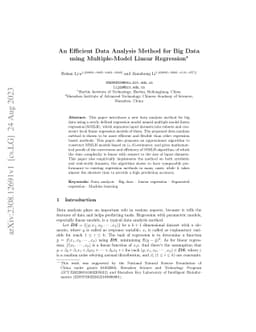 An Efficient Data Analysis Method for Big Data using Multiple-Model
  Linear Regression