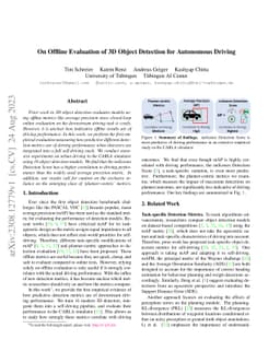 On Offline Evaluation of 3D Object Detection for Autonomous Driving