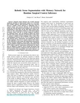 Robotic Scene Segmentation with Memory Network for Runtime Surgical
  Context Inference