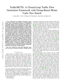 TrafficMCTS: A Closed-Loop Traffic Flow Generation Framework with
  Group-Based Monte Carlo Tree Search