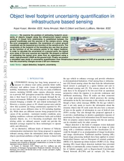 Object level footprint uncertainty quantification in infrastructure
  based sensing