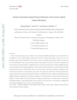 Towards Automated Animal Density Estimation with Acoustic Spatial
  Capture-Recapture