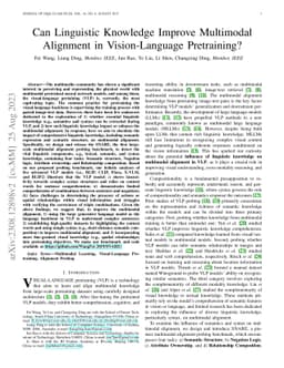 Can Linguistic Knowledge Improve Multimodal Alignment in Vision-Language
  Pretraining?