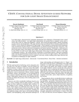 CDAN: Convolutional Dense Attention-guided Network for Low-light Image
  Enhancement