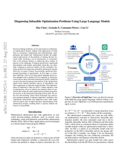 Diagnosing Infeasible Optimization Problems Using Large Language Models