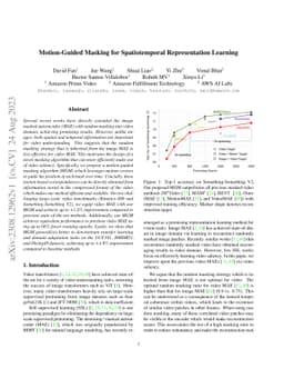 Motion-Guided Masking for Spatiotemporal Representation Learning