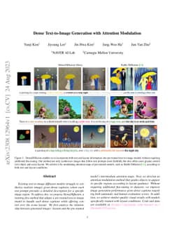 Dense Text-to-Image Generation with Attention Modulation