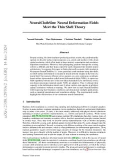 NeuralClothSim: Neural Deformation Fields Meet the Thin Shell Theory