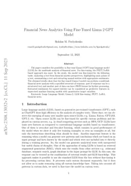 Financial News Analytics Using Fine-Tuned Llama 2 GPT Model