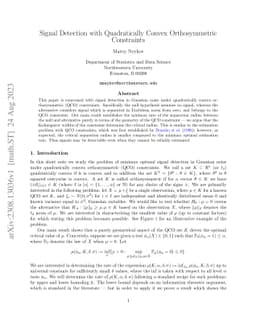 Signal Detection with Quadratically Convex Orthosymmetric Constraints