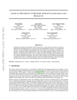 Lexical Diversity in Kinship Across Languages and Dialects