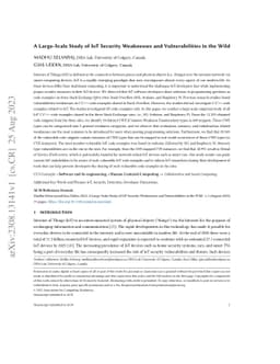 A Large-Scale Study of IoT Security Weaknesses and Vulnerabilities in
  the Wild