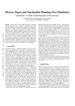 Diverse, Top-k, and Top-Quality Planning Over Simulators