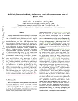 GridPull: Towards Scalability in Learning Implicit Representations from
  3D Point Clouds