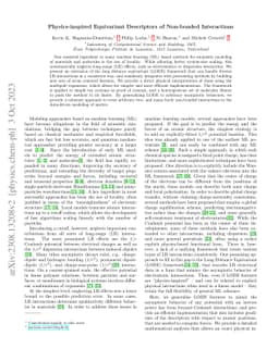 Physics-inspired Equivariant Descriptors of Non-bonded Interactions