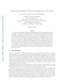 Bayesian Reasoning for Physics Informed Neural Networks