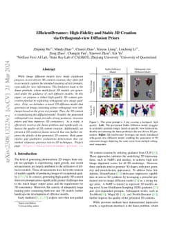 EfficientDreamer: High-Fidelity and Robust 3D Creation via
  Orthogonal-view Diffusion Prior