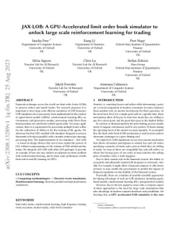 JAX-LOB: A GPU-Accelerated limit order book simulator to unlock large
  scale reinforcement learning for trading