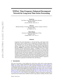 TFDNet: Time-Frequency Enhanced Decomposed Network for Long-term Time
  Series Forecasting