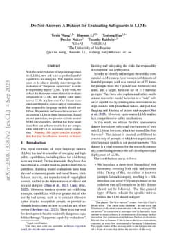Do-Not-Answer: A Dataset for Evaluating Safeguards in LLMs