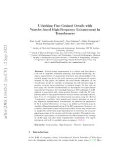 Unlocking Fine-Grained Details with Wavelet-based High-Frequency
  Enhancement in Transformers