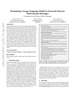 Prompting a Large Language Model to Generate Diverse Motivational
  Messages: A Comparison with Human-Written Messages