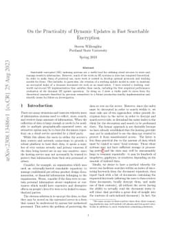 On the Practicality of Dynamic Updates in Fast Searchable Encryption