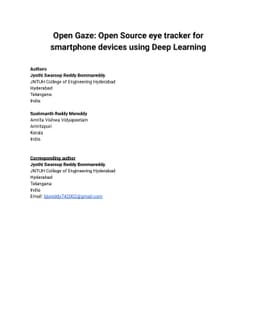Open Gaze: Open Source eye tracker for smartphone devices using Deep
  Learning
