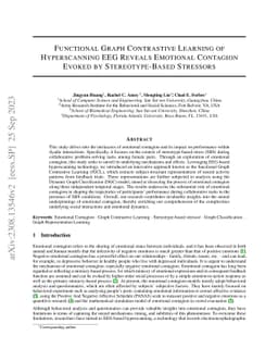 Functional Graph Contrastive Learning of Hyperscanning EEG Reveals
  Emotional Contagion Evoked by Stereotype-Based Stressors