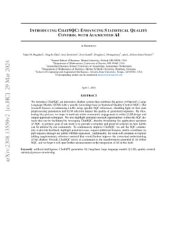 Introducing ChatSQC: Enhancing Statistical Quality Control with
  Augmented AI