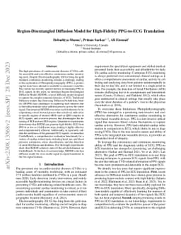 Region-Disentangled Diffusion Model for High-Fidelity PPG-to-ECG
  Translation