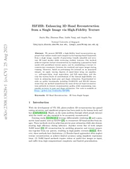 HiFiHR: Enhancing 3D Hand Reconstruction from a Single Image via
  High-Fidelity Texture