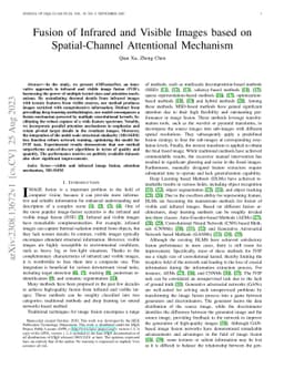 Fusion of Infrared and Visible Images based on Spatial-Channel
  Attentional Mechanism
