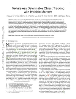Textureless Deformable Surface Reconstruction with Invisible Markers