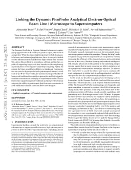 Linking the Dynamic PicoProbe Analytical Electron-Optical Beam Line /
  Microscope to Supercomputers