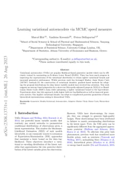 Learning variational autoencoders via MCMC speed measures