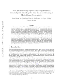 SamDSK: Combining Segment Anything Model with Domain-Specific Knowledge
  for Semi-Supervised Learning in Medical Image Segmentation